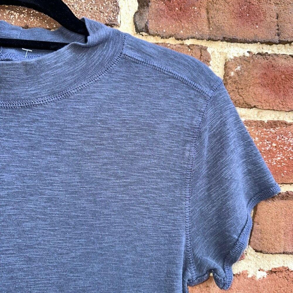 Pilcro Turtleneck Cotton Tee denim blue Anthropologie Large NEW - Picture 4 of 6